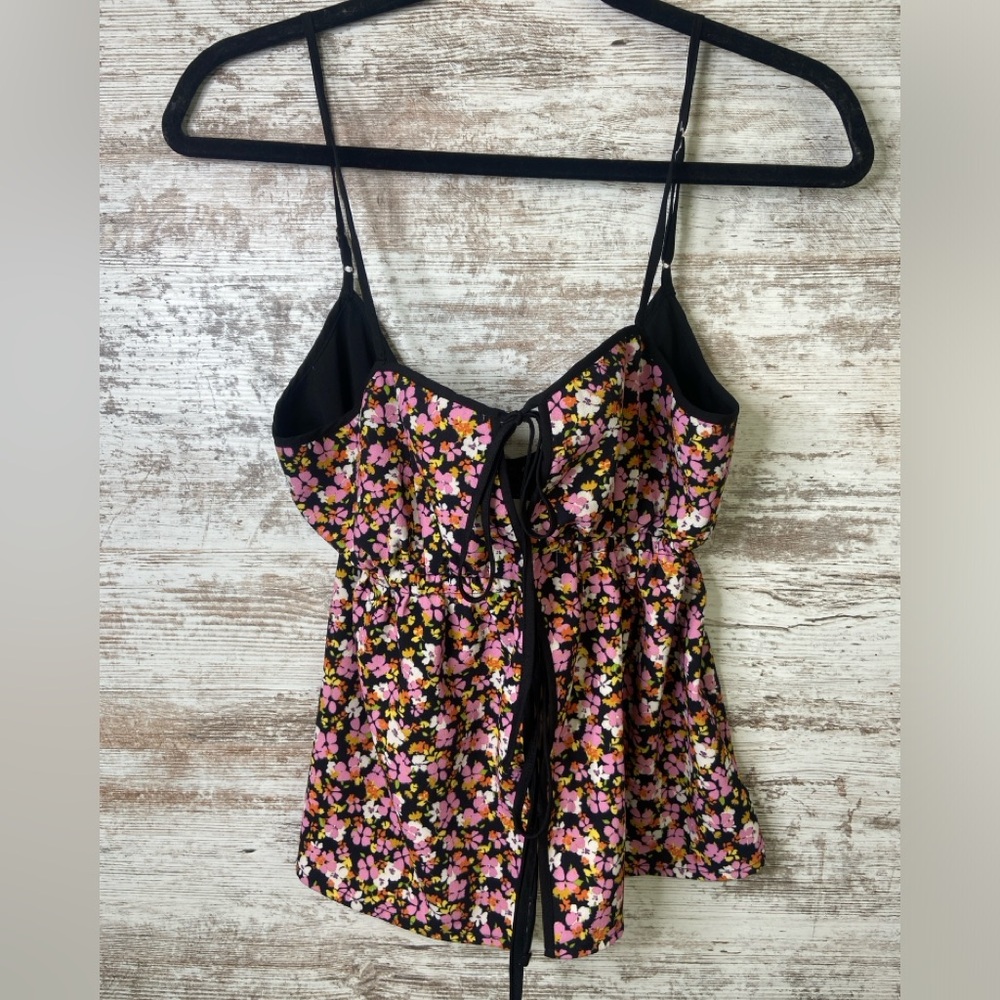 REVOLVE Black Floral Tie Tank